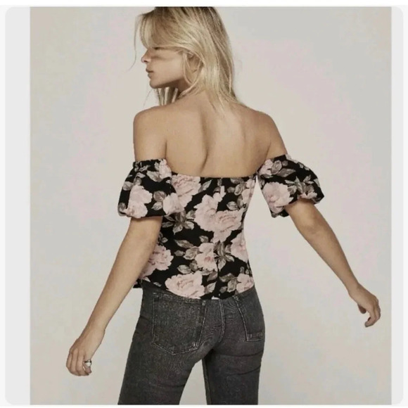 Reformation Pamplemousse Top Off Shoulder Floral Blouse size XS - Picture 2 of 7